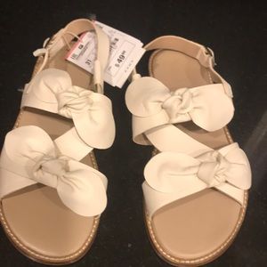 Zara white girls bow sandals new shoes